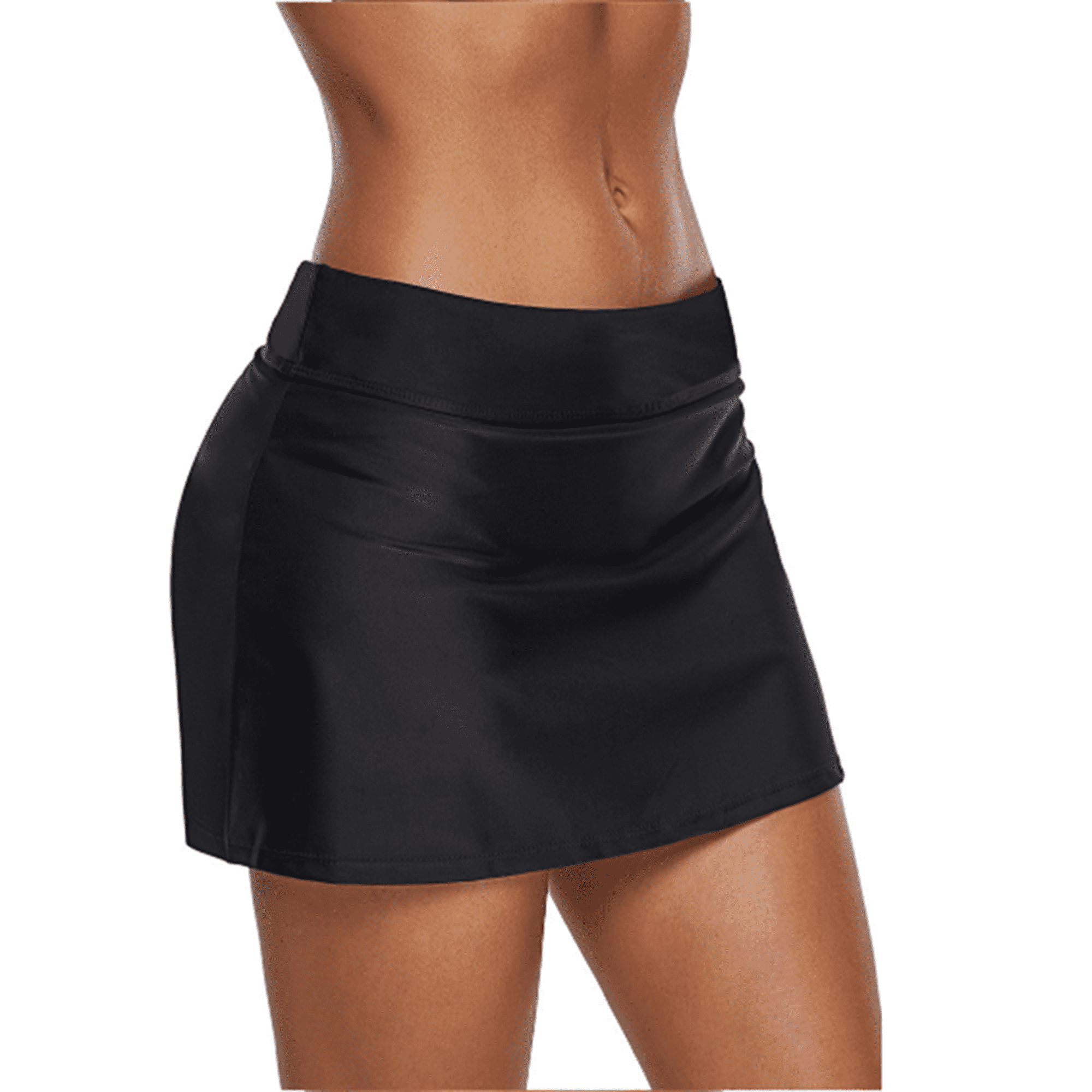 Women's Swim Skirts High Waist Skirted Bikini Bottom Swimsuit Skort with  Brief, Black, 2XL - Walmart.com