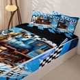 thumbnail image 3 of Castle Fairy Cool Steam Train Zipper Twin Comforter Sets with Fitted Sheet and 2 Pillowcases for Boys,Retro Locomotive Graphic Zipper Bedding Set for Bedroom,Blue,4-Piece,Black Reversible, 3 of 6
