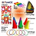 thumbnail image 2 of New Bounce Ring Toss Games for Kids – 4-in-1 Outdoor Carnival & Yard Games, Toss Ring Set with Rings, Bean Bags, Cones, and Target Poster, 2 of 5