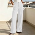 thumbnail image 5 of Taqqpue Women Oversize Pants Drawstring High Elastic Waistbant Boho Palazzo Pants Loose Fit Lounge Pants Solid Color Straight Wide Leg Pants with Pockets for Women, 5 of 8