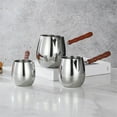 thumbnail image 3 of Turkish Coffee Pot Stainless Steel Chocolate Melting Sauce Heating Wooden Handle, 3 of 9