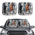 thumbnail image 2 of Zufioo Four Running Horses Print Folding Car Windshield Sun Visor, Anti-ultraviolet Sun Visor, Suitable for Trucks, Vans Car Accessories-Large, 2 of 6