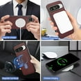 thumbnail image 4 of Detachable Magnetic Phone Cases Compatible with Google Pixel 10 / 10 Pro, Case with Card Holder, Support Magnetic Wireless Charger, Classic PU Leather Kickstand Wallet Phone Cover, Winered, 4 of 5