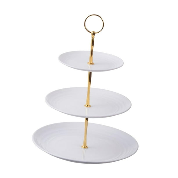 Soporte para postres de 3 niveles, soporte para aperitivos y pasteles para fiestas, cumpleaños comerciales pilar áureo