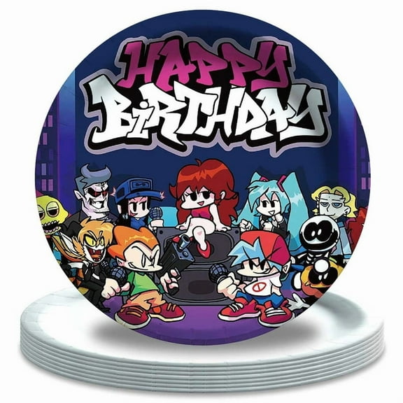 Friday Night Fun Paper Plates Birthday Decorations Party Supplies Tableware Disposable Dinnerware