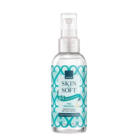 Avon Skin So Soft Dry Oil Body Spray, 65th Anniversary Limited Edition Collectible Bottle, Fast-Absorbing Jojoba & Vitamin E Moisturizer for Silky Smooth Skin, 5.07 fl oz (150 ml)