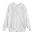 thumbnail image 4 of Womens Zip Up Hoodies Cropped Hoodie for Teen Girls Women's Zip Up Hoodie Casual Comfortable Pullover With Pocket Raglan Sleeve Cute Sweatshirt For Travel, 4 of 4