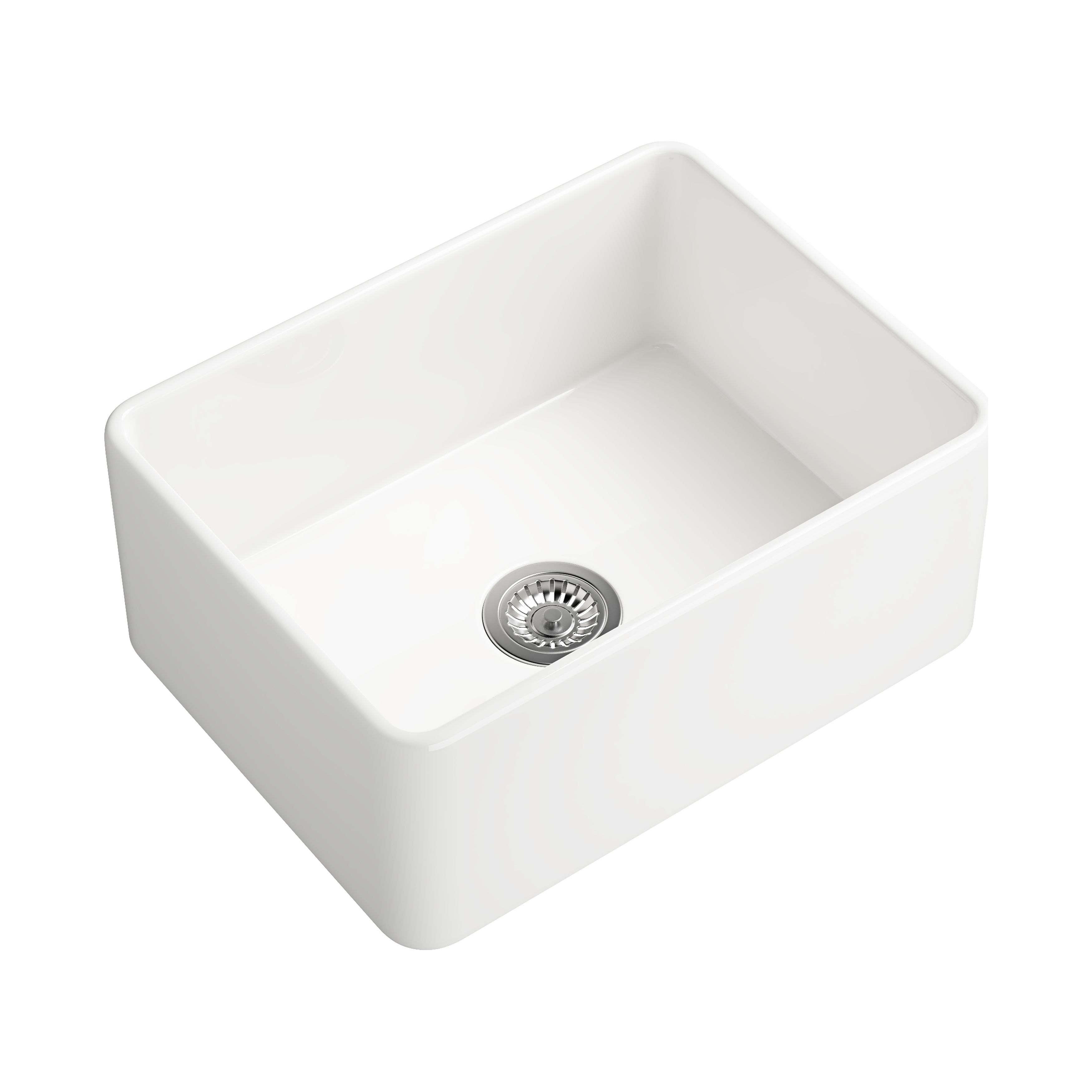 CoSoTower Farmhouse/Apron Front White Ceramic Kitchen Sink