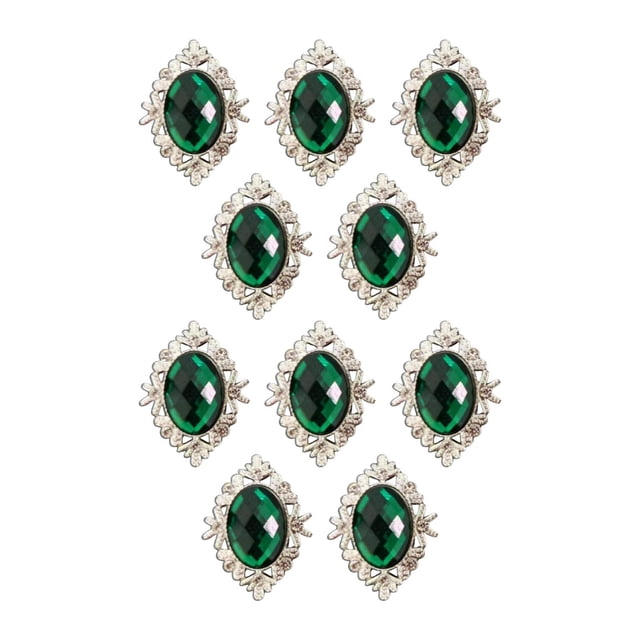 10 botones de aleación hechos a mano para coser, decorativos y para bodas. verde