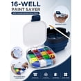 thumbnail image 3 of DUGATO Airtight Watercolor Palette Box (16-Well) with Lid & Collapsible Brush Basin - Portable Paint Saver for Acrylic, Gouache, Oil - Travel Art Supplies (Blue), 3 of 8