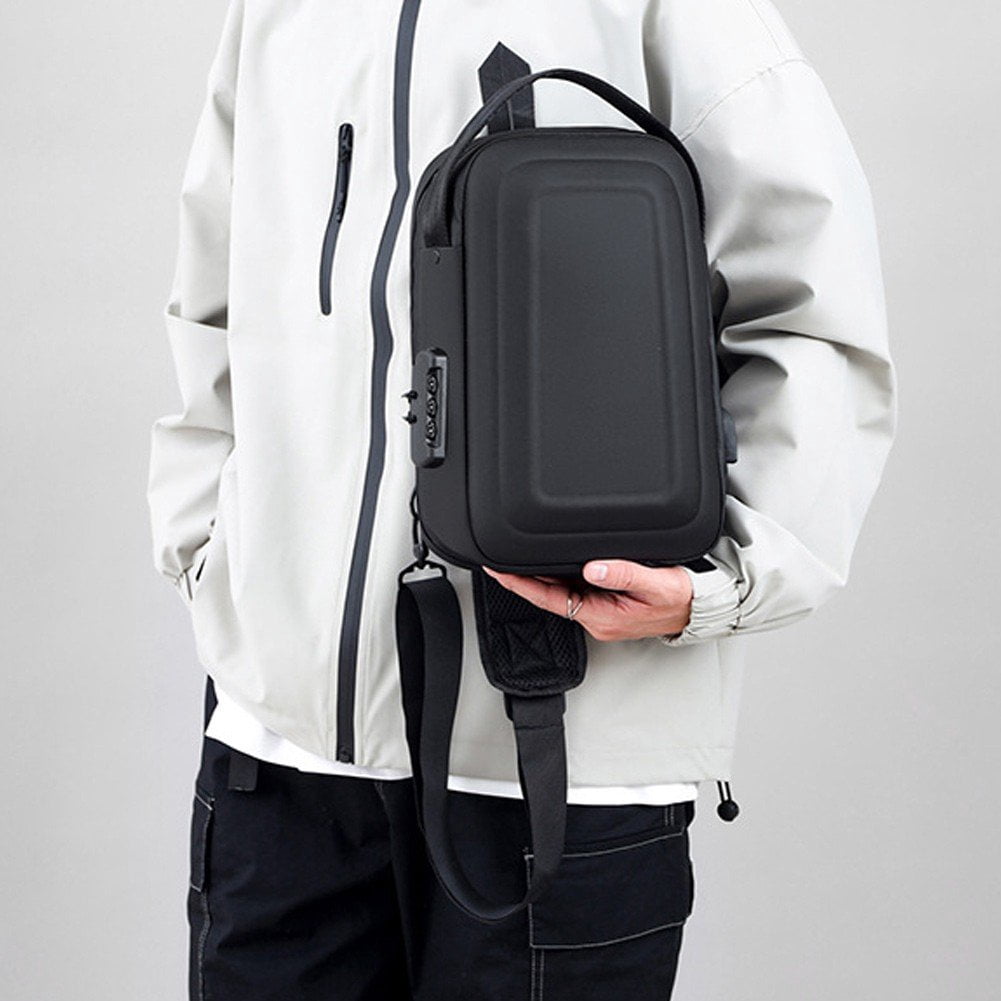 Jiibva Small Sling Bag Fashion Men Chest Bags Waterproof Casual Crossbody Bag Shoulder Bag Daily Handbags for Hiking Cycling
