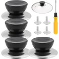 thumbnail image 3 of WWS-Pot Lid Knob Replacement, 4 Pack Pot Lid Knobs with Double Head Screwdriver, Pan Lid Holding Handles for Slow Cookers, Skillets and Kitchen Cookware Covers(As shown), 3 of 4