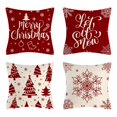 thumbnail image 1 of OUSITAID 4PCS Christmas Cushion Covers 45cm Square Decorative Throw Pillow Case  Snow Pillow Cover with Invisible Zipper For Home, 1 of 7