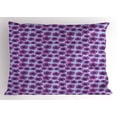 thumbnail image 1 of Vibrant Pillow Sham, Repetitive Basic Hand Drawn Pink Poppies Purple Tones Print, Decorative Standard King Size Printed Pillowcase, 36" X 20", Fuchsia Blue Violet Pale Ceil Blue, by Ambesonne, 1 of 2