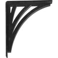 thumbnail image 4 of Ekena Millwork 2"W x 10"D x 12"H Nevio Wrought Iron Bracket, (Triple center brace), Powder Coated Black, 4 of 7