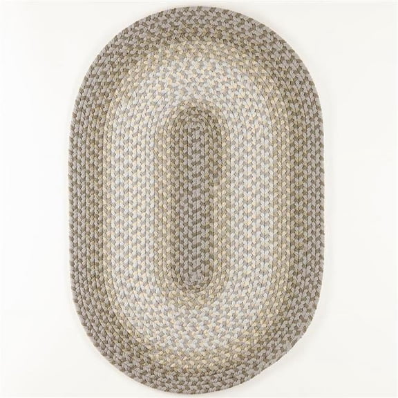 Rhody Rug TR62R024X048 2 x 4 ft. Twin River Oval Rug, Frosty & Multi Color