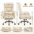 thumbnail image 4 of COOLHUT 500lbs Big and Tall Ergonomic Office Chair, High Back PU Leather Executive Chair with Expandable Arms, Footrest & Lumbar Pillow, Wide Seat Cushioned Computer Chair for Extra Space, 4 of 10