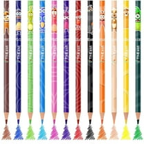 ThEast 12 Monster Colored Pencils, Wooden Coloring Pencils for Christmas Stocking Stuffers, Kids Fun Pencils, Party Favors Gifts, Pre-sharpened