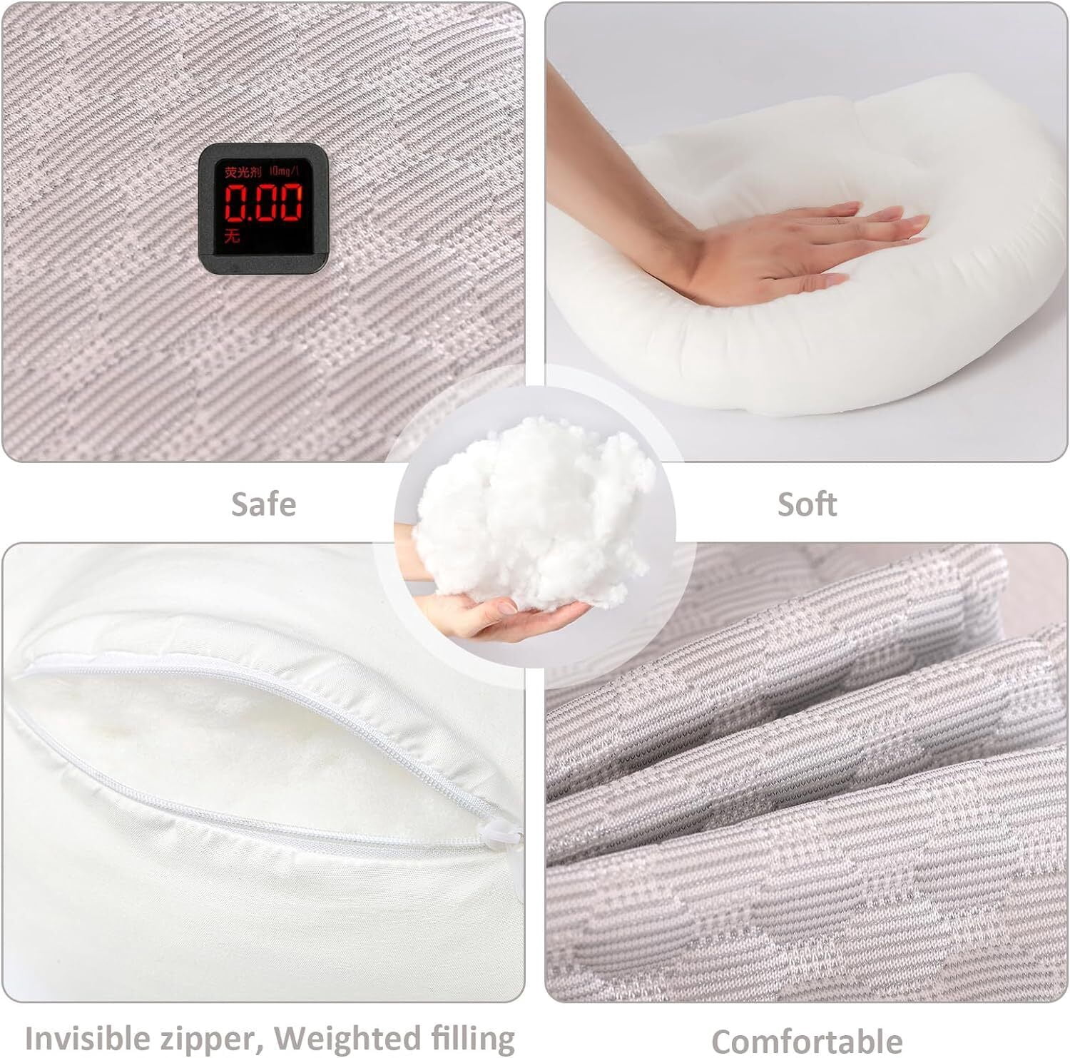 SHANNA Pregnancy Pillows Wedge Maternity Pillow Adjustable Full Body Support Pillow for Back Legs Belly HIPS（Bamboo Grey）