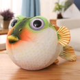 thumbnail image 3 of Puffer Fish Plush Toy Cartoon Soft Stuffed Animal Fluffy Toy Throw Pillow Sofa, 3 of 5