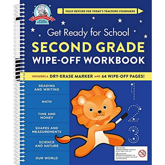 Pre-Owned Get Ready for School: Second Grade Wipe-Off Workbook Paperback
