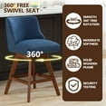 thumbnail image 5 of DONICK Swivel Counter Height Bar Stools,Modern Fabric Upholstered Nailhead Wood Legs for Dining Room,Island,Bar,Kitchen(Blue,Set of 4), 5 of 11