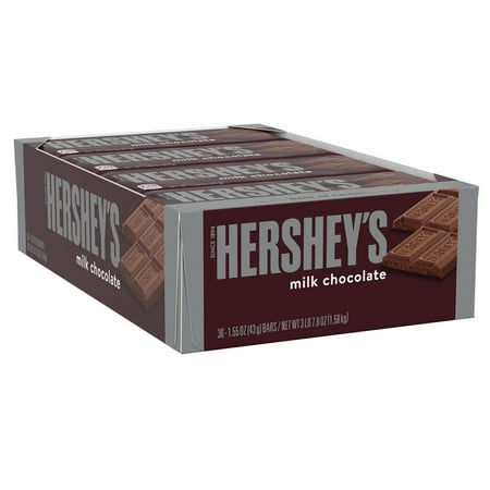 HERSHEYS, Milk Chocolate Candy, Bulk Individually Wrapped, 1.55 oz, Bars (36 Count)