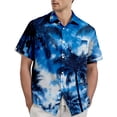 thumbnail image 2 of Mens Shirts Men's Hawaiian Casual Printed Short Sleeve Button Up Shirt Beach Vacation Top for Summer Travel and Casual Parties Men's Clothing Wine XL, 2 of 6