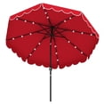 thumbnail image 2 of Costway 9.3 FT Solar Patio Umbrella Outdoor Market Sunshade with 24 LED Lights Ruffles Red, 2 of 10
