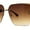 Brown Gold / Brown, variant on Womens Beveled Rimless Luxury Fashion Oversize Rectangle Sunglasses Black Gold Black Brown