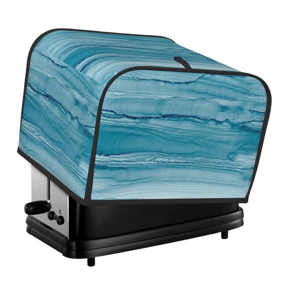 Rateoe Teal Turquoise Fluid Stripes Pattern Toaster Covers 4 Slice Wide Slot,Bread Machine Cover,Bread Dust Cover & Fingerprint Protection,Appliance Covers