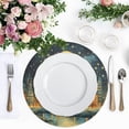 thumbnail image 5 of Ryvnso Christmas Night Round Plate Mats Dining Table Placemat Set of 6 for Holiday Decoration, 5 of 7
