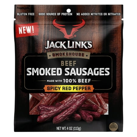 Jack Links Smokehouse Smoked Sausages, Spicy Red Pepper, (Best Hot Link Sausage)