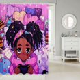 thumbnail image 6 of Black Shower Curtain Gaming Afro Bath Curtain 72"Wx72"L,American African Princess Magical Waterproof Bathroom Curtains Teenager,Cute Room Decor, 6 of 6