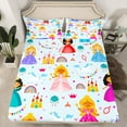 thumbnail image 2 of Castle Fairy Black Girl 3pcs Twin Sheet Sets,Princess Castle Twin Fitted Sheet,Unicorn Rainbow Breathable Flat Sheet,Super Cozy Cartoon Room Decor, 2 of 7