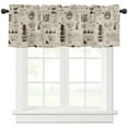 thumbnail image 2 of Coffee Vintage Style Small Curtain Rod Pocket Short Curtains Half Drapes Partition Cabinet Door Window Curtains Home Decor, 2 of 6