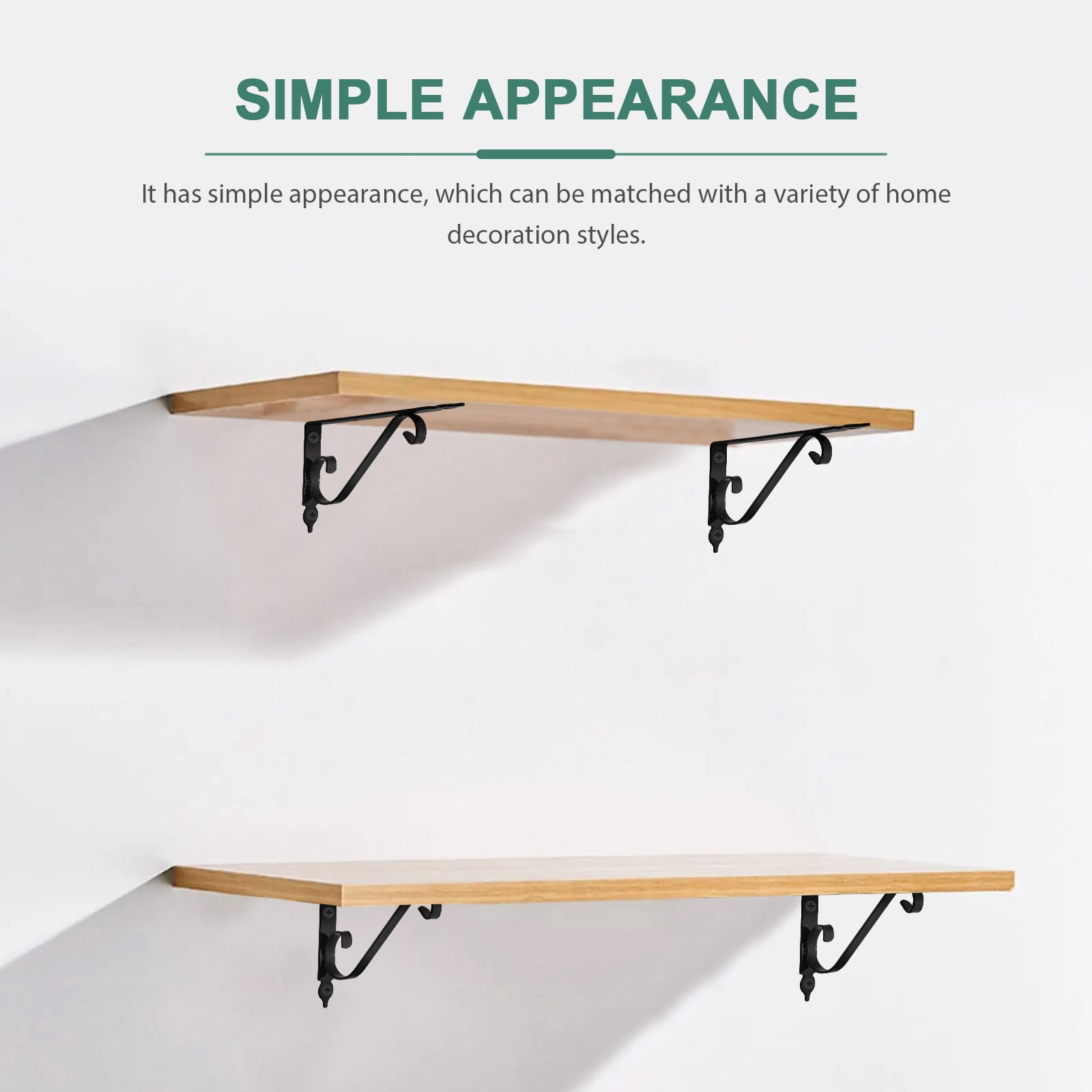 SEWOART 2Sets Black Wall Shelf Support Brackets Heavy Duty Iron Multi Use Shelf Brackets
