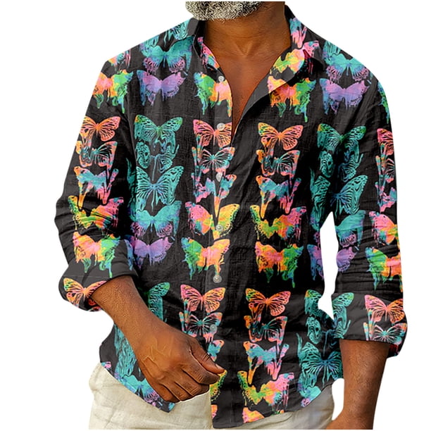Camisa de Blusa de Manga Larga Con Estampado de Moda de Primavera Y Otoño Para Hombre Odeerbi ODB-6
