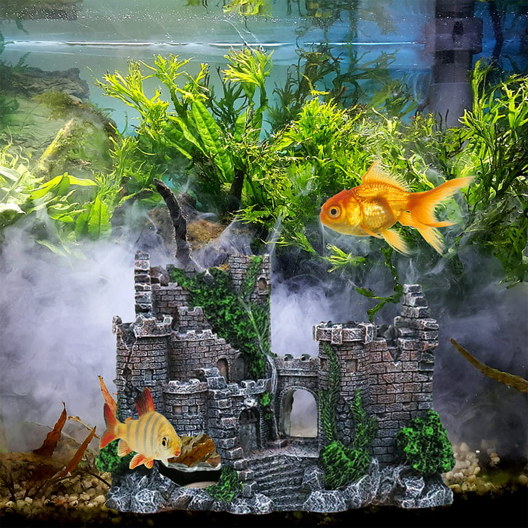 YIDEDE Aquarium Landscaping Aquariumcastle Fish Tank Decoration Background  Paint Jingmen Archway Resin Simulation