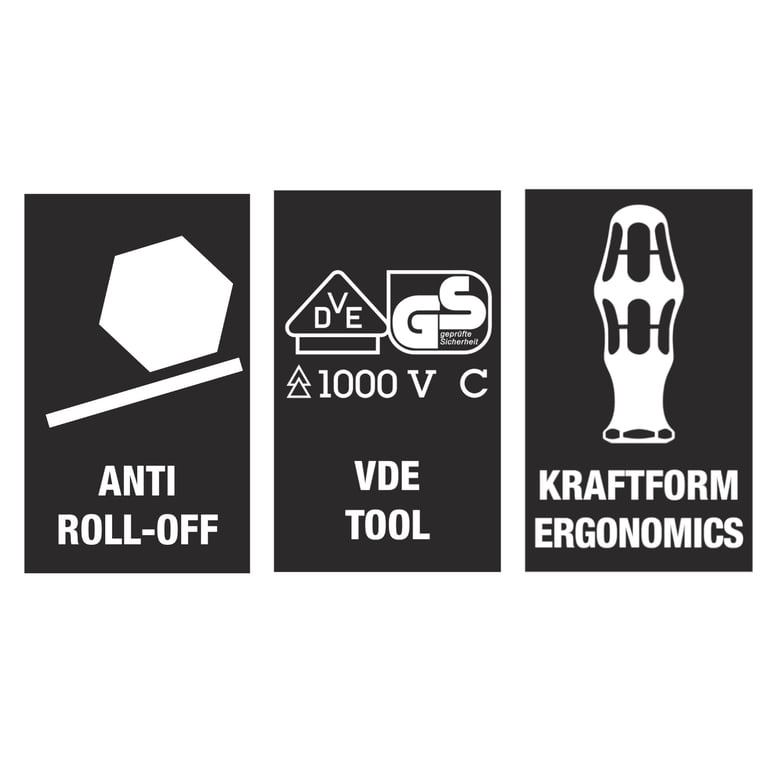 Wera Kraftform Plus VDE Insulated Screwdriver - Square Socket #2, 4 Inch Blade, 1000V Rated For Electricians & Pros