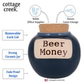 thumbnail image 2 of Cottage Creek Beer Money Ceramic Piggy Bank - 6" Dark Blue Savings Jar for Adults, 2 of 9