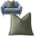 thumbnail image 2 of Miommo Decorative Throw Pillow Covers Neutral Linen Fringe Throw Pillows Olive Green Boho Farmhouse Cushion Covers with Tassels for Couch Sofa Bed Living Room Spring Home Decor, 2 of 9