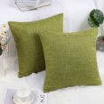 thumbnail image 4 of PiccoCasa Blank Cotton Linen Throw Pillow Covers 18"x18" Decor Cushion Covers Set of 2, Green, 4 of 8