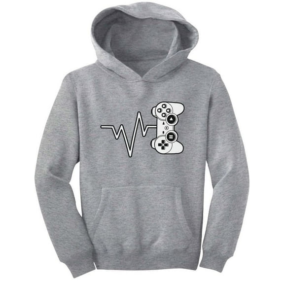 Tstars Game On Boys Gaming Hoodie - Cool Nerd Style Winter Wear - S, Gray