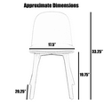 thumbnail image 2 of Set of 2 Armless Plastic Dining Chair Wood Legs for Dining Room Plastic Molded Seat With Cushion, Blue, 2 of 12