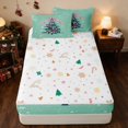 thumbnail image 4 of Manfei Holiday Zipper Queen Comforter Set with Fitted Sheet and 2 Pillowcases Ornament Zipper Bedding Set, Pink White, Xmas Reversible, 4 of 7