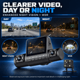 thumbnail image 4 of 360 View 4 Channel Dash Cam Front Rear Left Right for Cars, WiFi Dash Camera with Included 32GB Card, 1080P Recording, Night Vision, G-Sensor, Loop Recording, Parking Monitor, 4 of 7