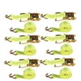 thumbnail image 3 of findmall 2" × 15' 5000 lb 6Piece Ratchet Straps With J Hook Heavy Duty Tie Downs Yellow, 3 of 8