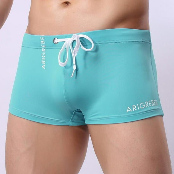 Danhjin Mens Swim Trunk Square Leg Swim Briefs Solid Swimsuit Athletic Swimwear Bathing Suit Swimming Board Short - Summer Savings Clearance