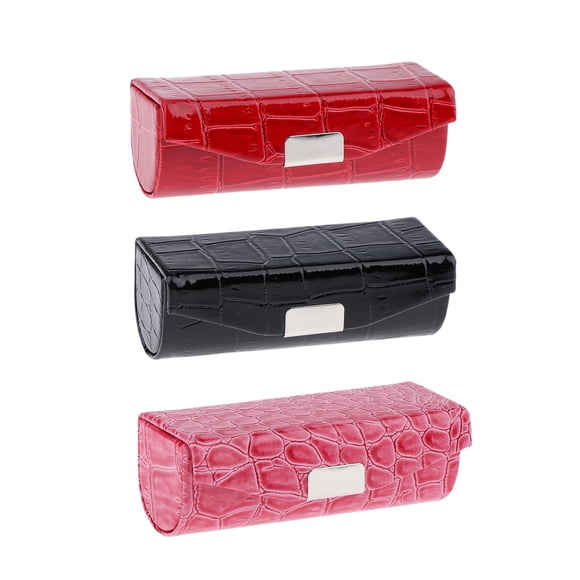 Estuche de pintalabios Fernando con espejo Color Negro y Rosa Rojo